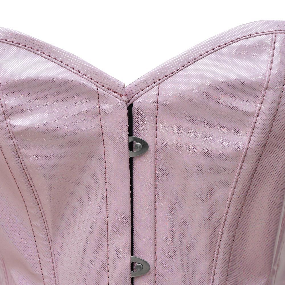 Pink leather corset top