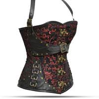 Red and black steampunk corset