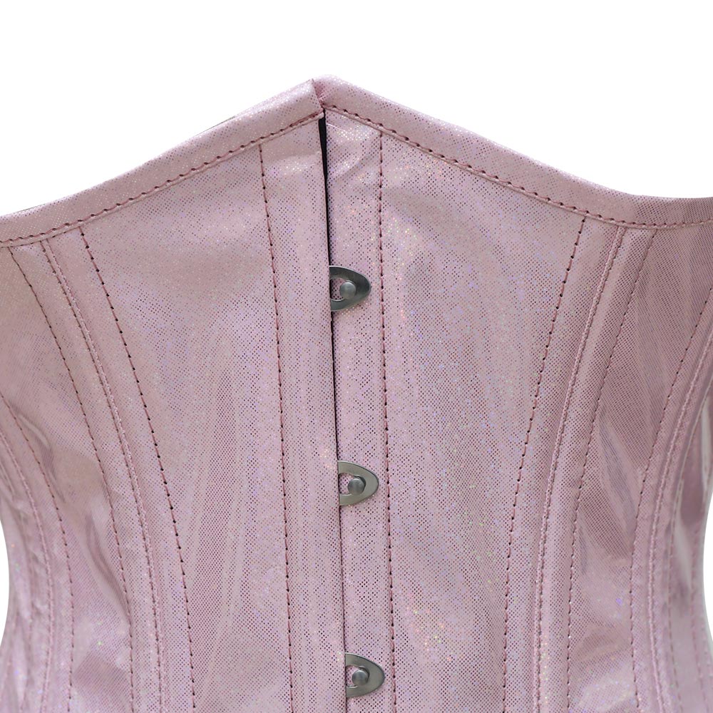 Pink leather corset top