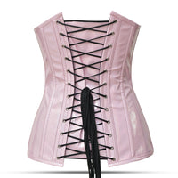 Pink leather corset top
