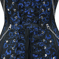 Blue Plus size steampunk Over Bust corset