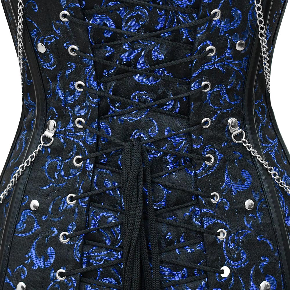 Blue Plus size steampunk Over Bust corset