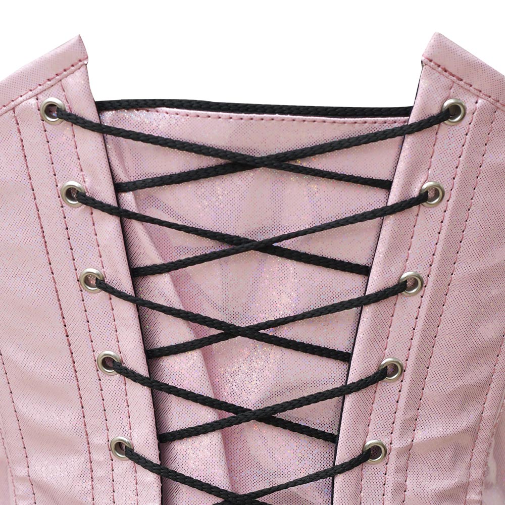 Pink leather corset top