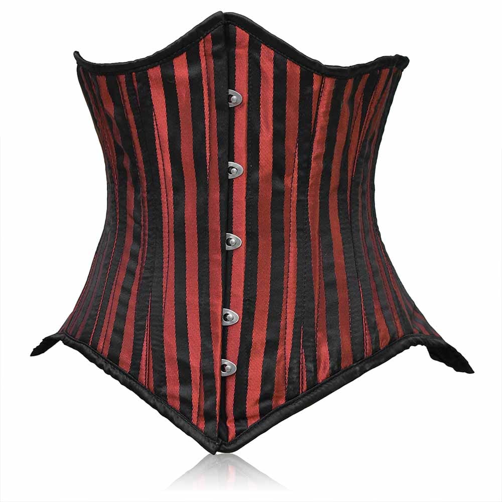 Red black corset - Lacing Under bust Corset - Miss Leather – Miss