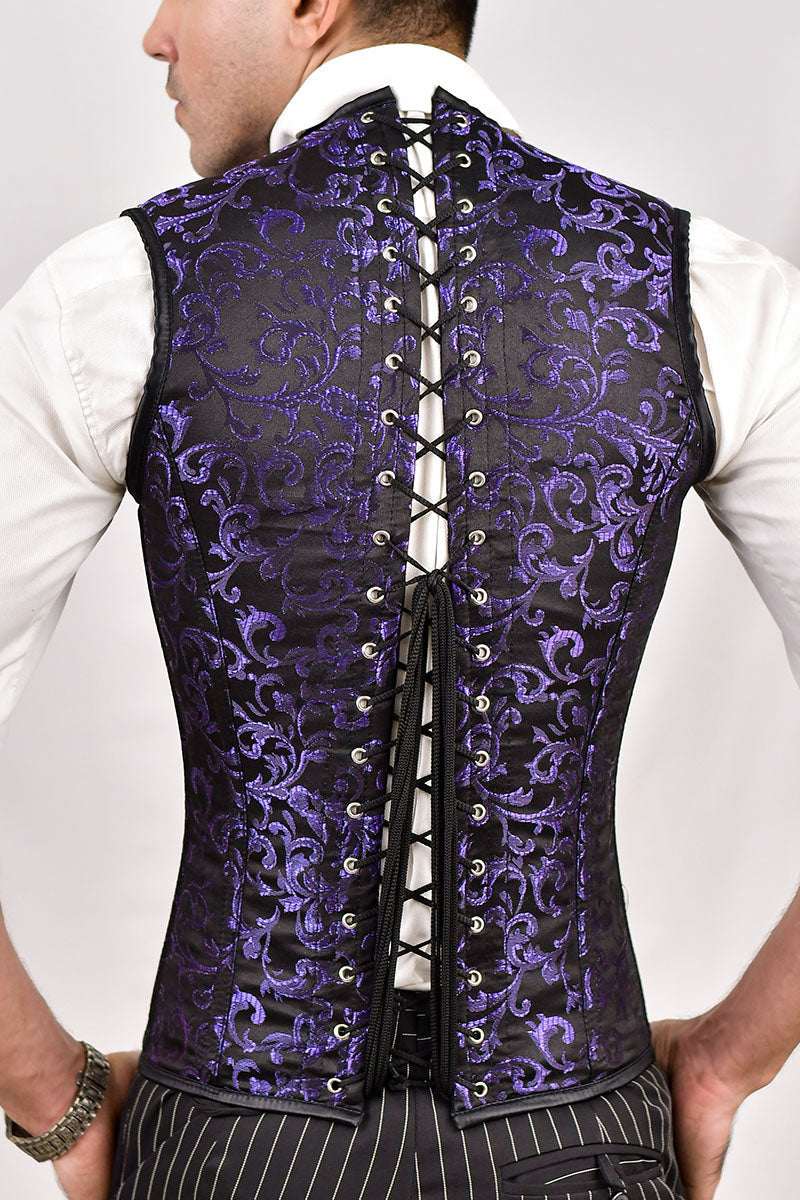 Purple Brocade Male Corset Vest – Miss Leather Online