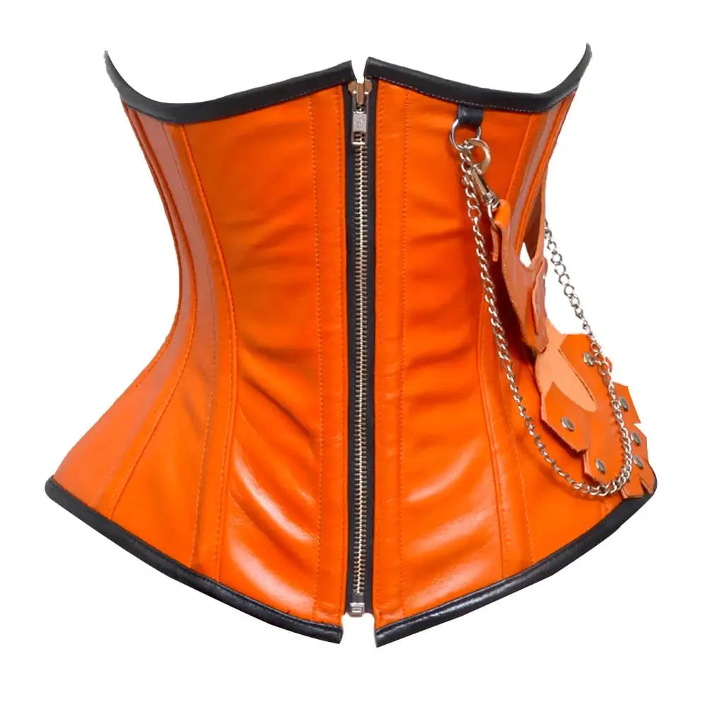 Orange corset top with Stylish Phone Holder