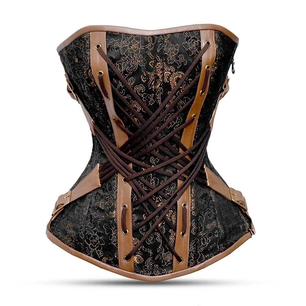 Plus size brown corset - Over Bust  Steampunk Corset