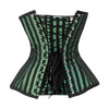 Green Brocade corset top - Under Bust Corset