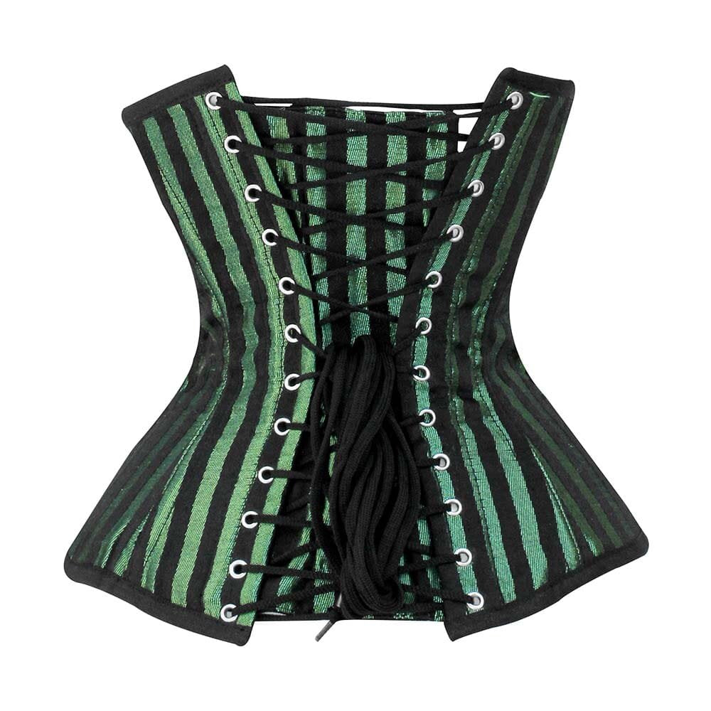 Green Brocade corset top - Under Bust Corset – Miss Leather Online