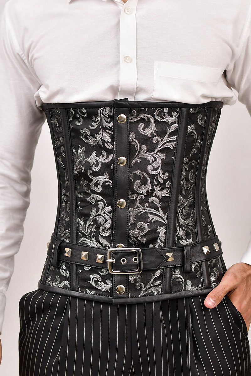 Black Mens Underbust Corset - Waist Trainer – Miss Leather Online