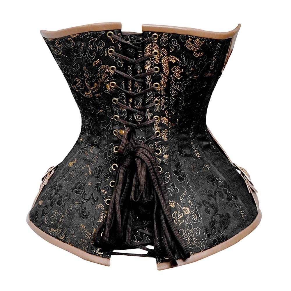 Brown Brocade Steampunk & PVC Corset Belt