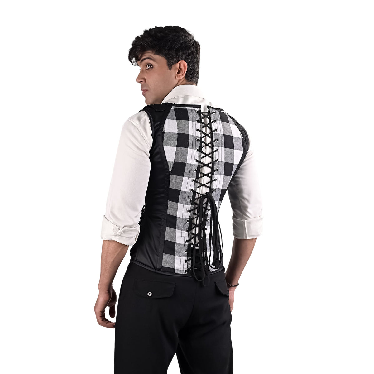 Mens Tartan Corset Vest - Male Corset