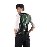 Male Corset Vest Green - Brocade Corset