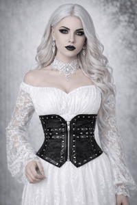 Black Corset Belt with Front Zipper - Waist Trainers