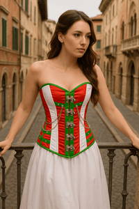 Multi Color Steampunk corset Top - Laced Corset