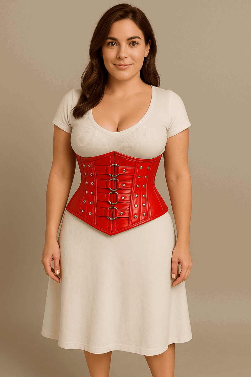 トップス MELT THE LADY lace up layered corset Plus Size Red Under bust Corset Top – Miss Leather Online