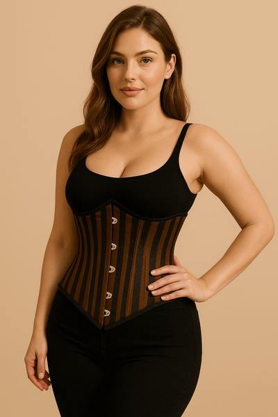 Brown  Under bust Lacemade corset