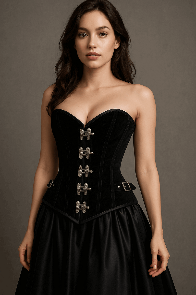 Black Velvet corset Top - Over The Bust Miss Leather Online Black Velvet corset Top - Over The Bust Miss Leather Online