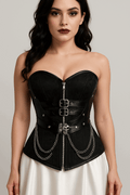 Black corset top plus size - Brocade Corset