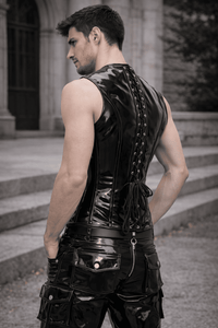 Latex waist cincher vest - Mens Corset Vest