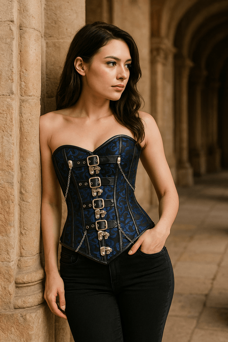 Blue Plus size steampunk Over Bust corset Multi Color / Made To Measurements + 30$ Blue Plus size steampunk Over Bust corset Multi Color / Made To Measurements + 30$