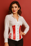 Red and white corset Top - Laced Corset