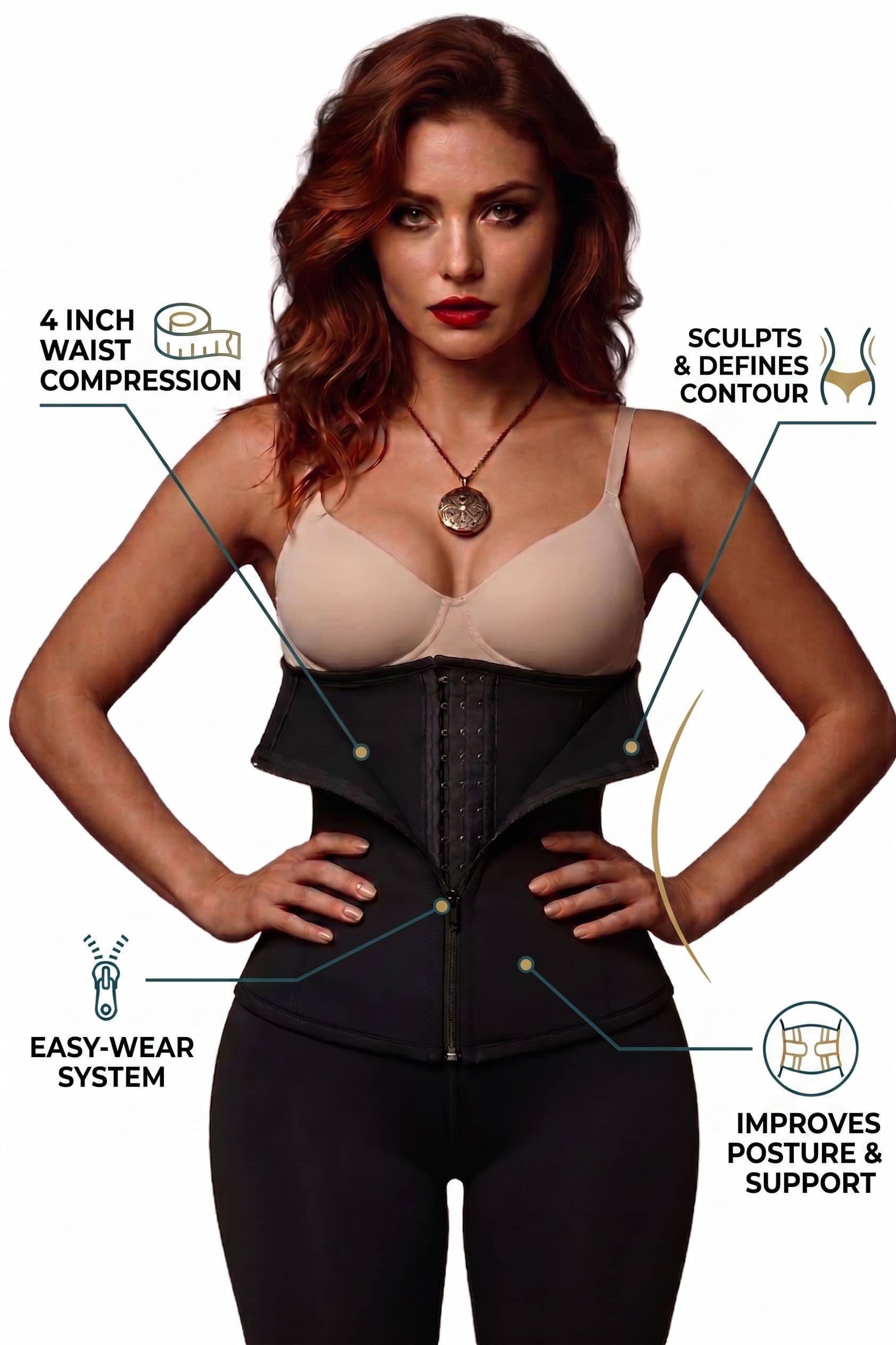 Black Under bust Spandex Waist Trainer