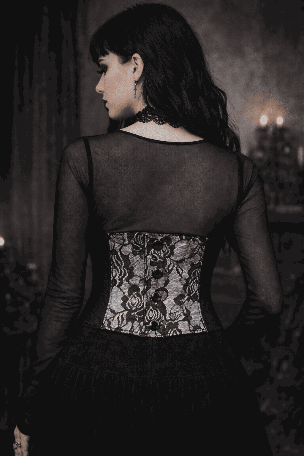 Printed Mesh Corset Belt - Waist Cincher