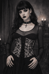 Printed Mesh Corset Belt - Waist Cincher