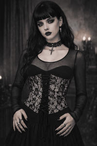 Printed Mesh Corset Belt - Waist Cincher