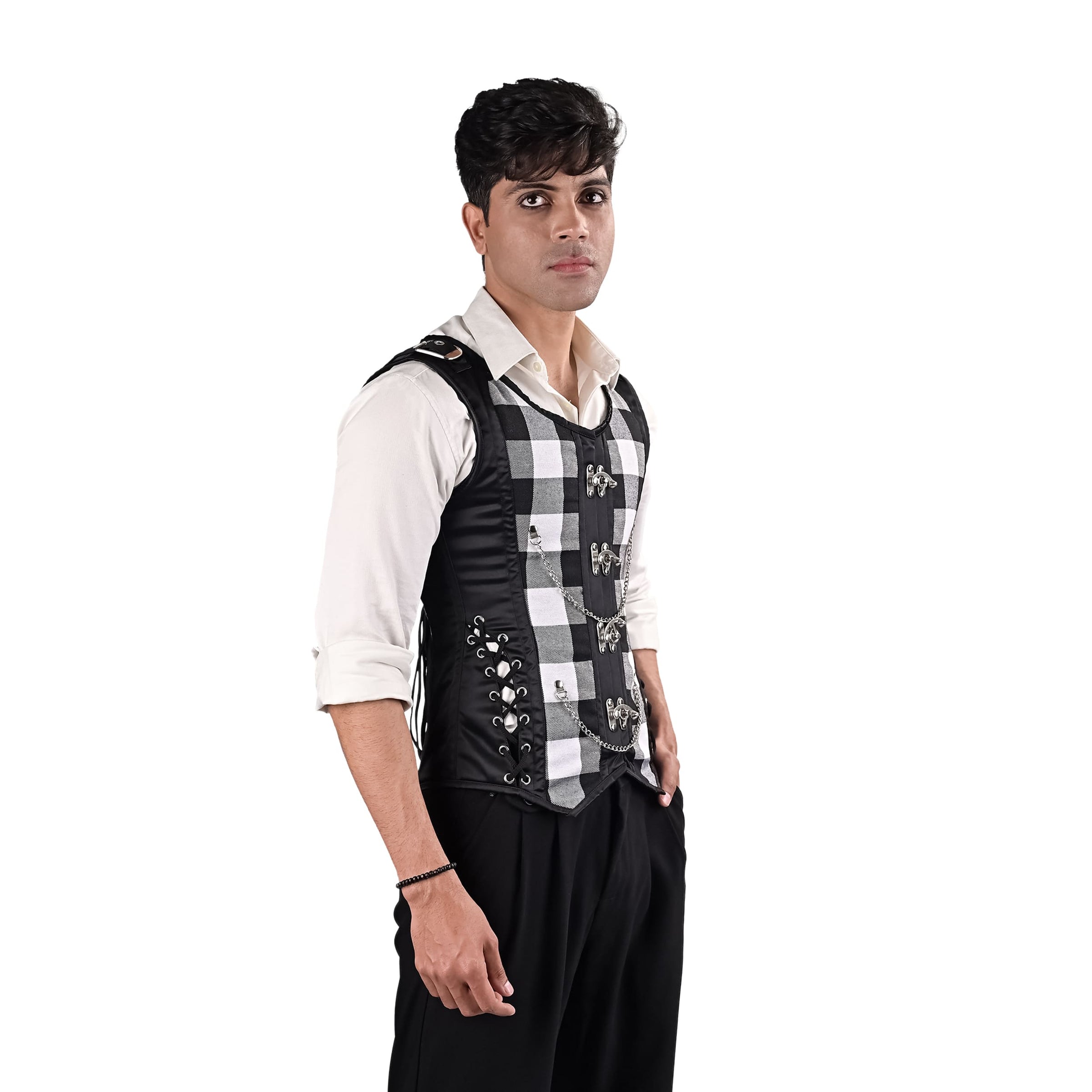 Mens Tartan Corset Vest - Male Corset