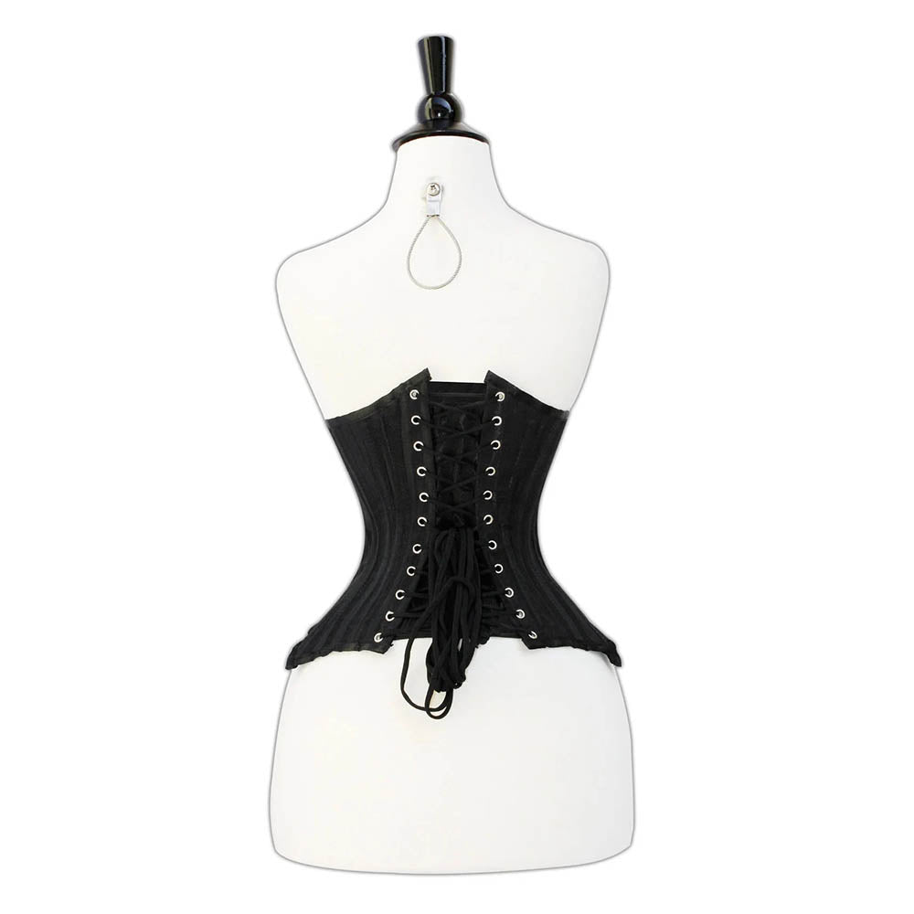 Black lace up corset - Under bust Lacemade corset