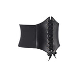 Plus Size Black  Leather Lace-up Corset Belt