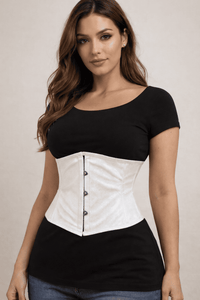 Shiny White Waist Cincher - Short torso Waist Trainer