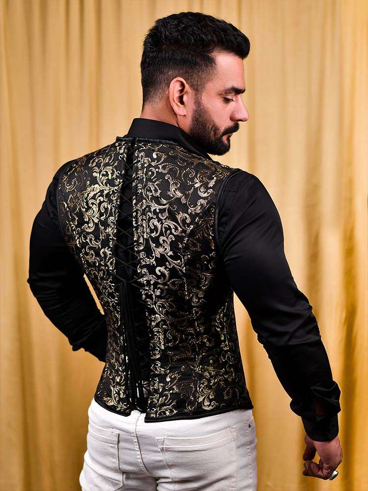 Floral Male corset vests - Brocade Men's corset – Miss Leather Online