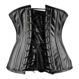 Black Under Bust Leather Corset For Men