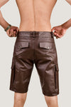 Men's Black Real Leather Cargo Shorts – Premium Handcrafted Fit with Side Pockets (Copy)