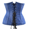 Blue Denim corset top - Under Bust Corset Front Zip