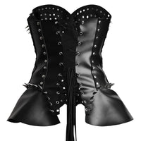 Black Leather  corset top 