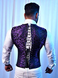 Men corset vest - Brocade Vest Corset