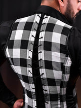 Tartan Men Corset Vest