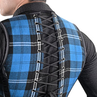 Mens Blue Tartan Corset Vest