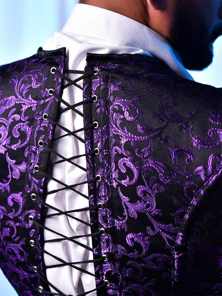 Men corset vest - Brocade Vest Corset