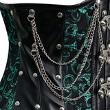 Steampunk Green Brocade Corset Top