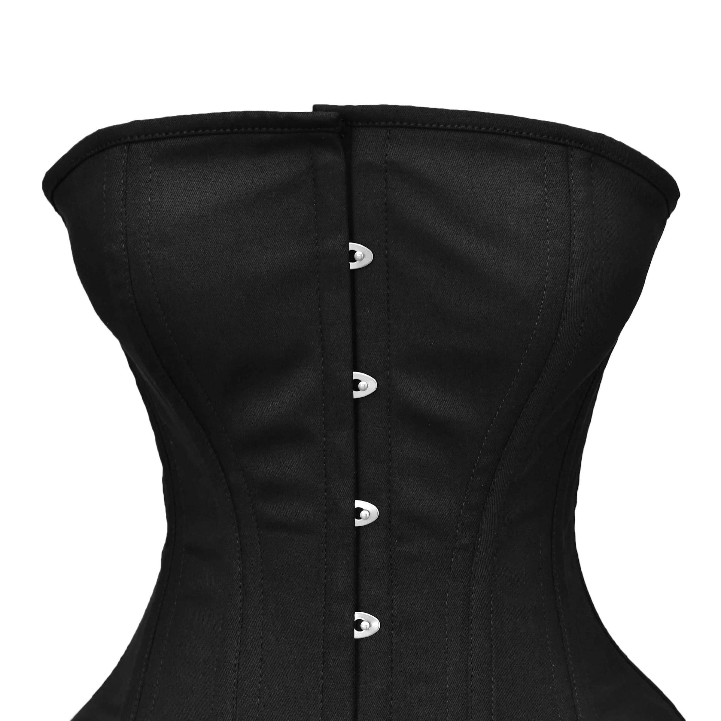 Black Authentic Cotton Over bust Training Corset