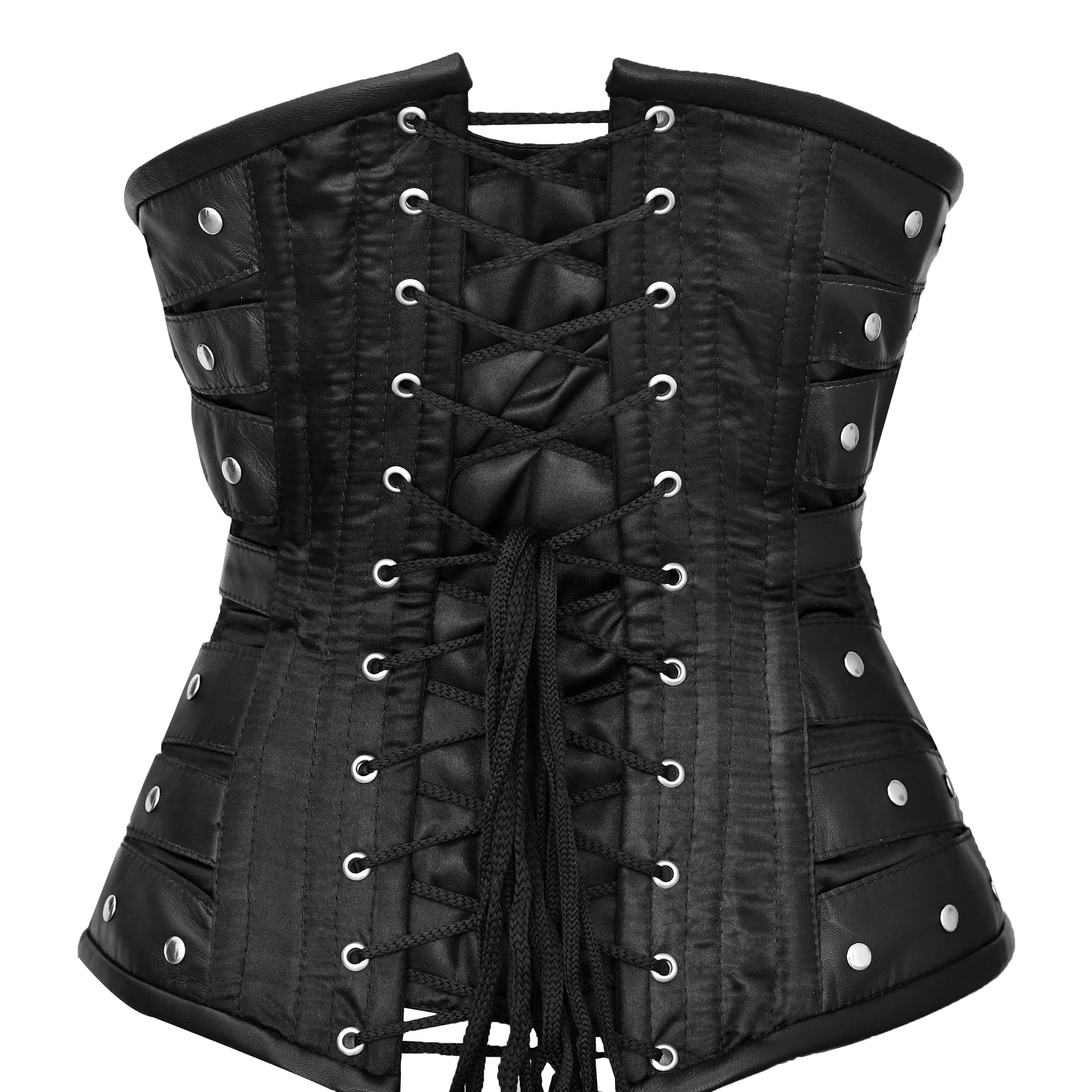 Black underbust corset -  Steel Boned  Lacing Corset