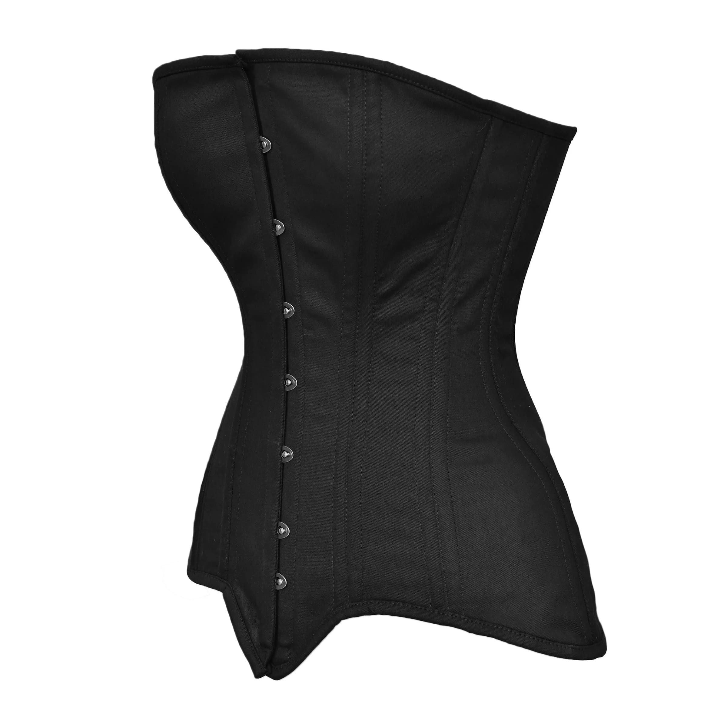 Black Authentic Cotton Over bust Training Corset – Miss Leather Online