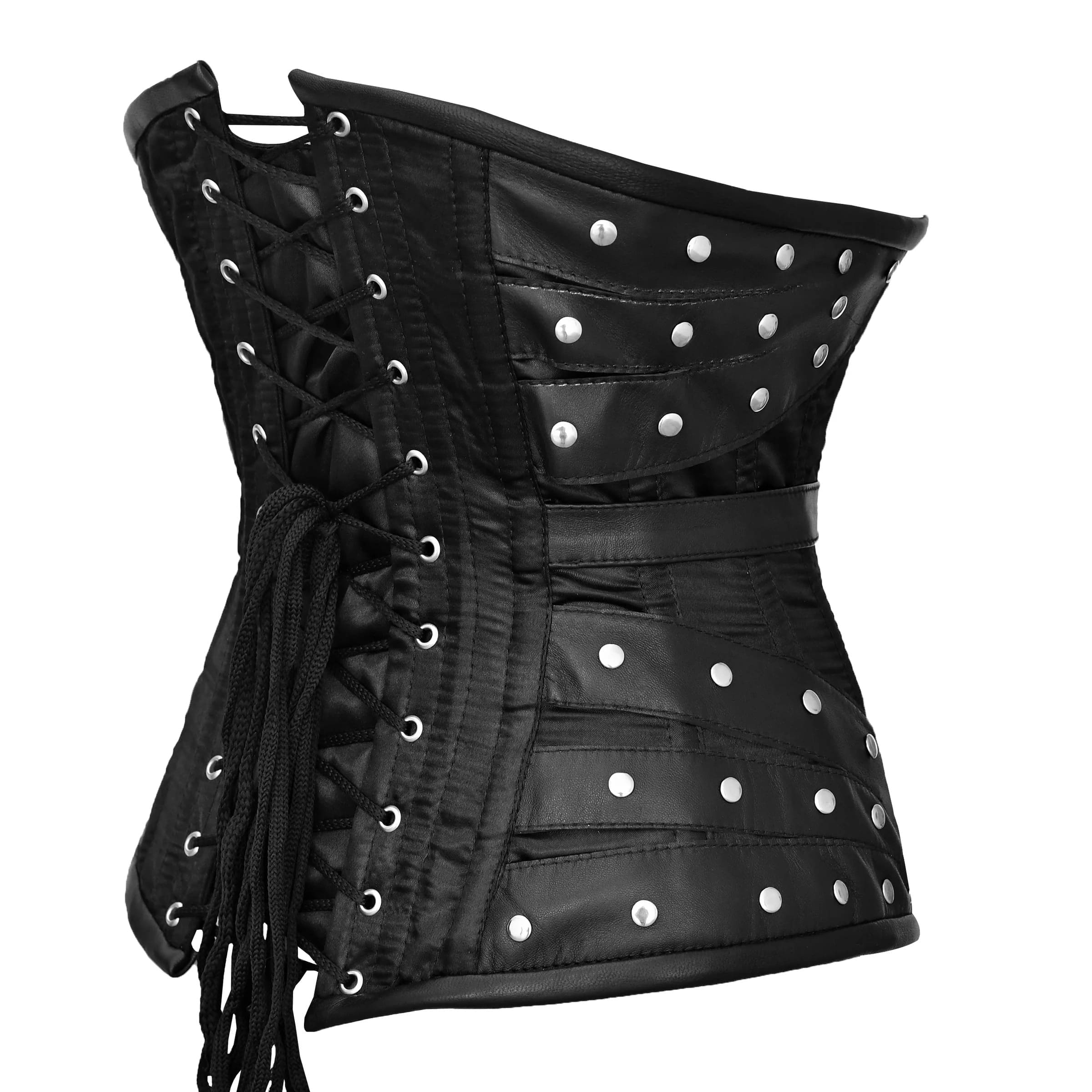 Black underbust corset -  Steel Boned  Lacing Corset