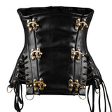 Black Under Bust Leather Corset For Men