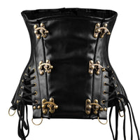 Black Under Bust Leather Corset For Men